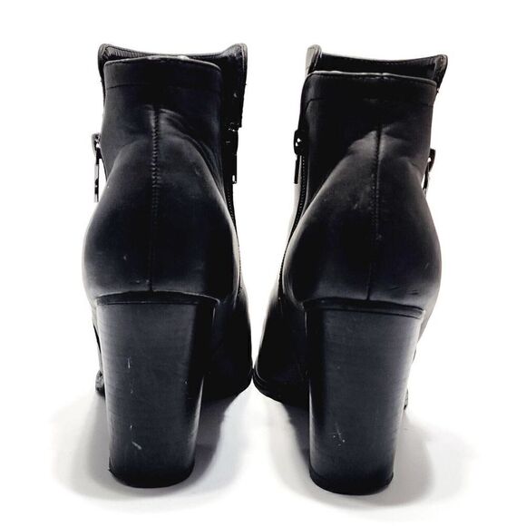Parker & Sky Women's Size 9.5 Black Ankle Boots Double Zip Closure Booties - Picture 5 of 6